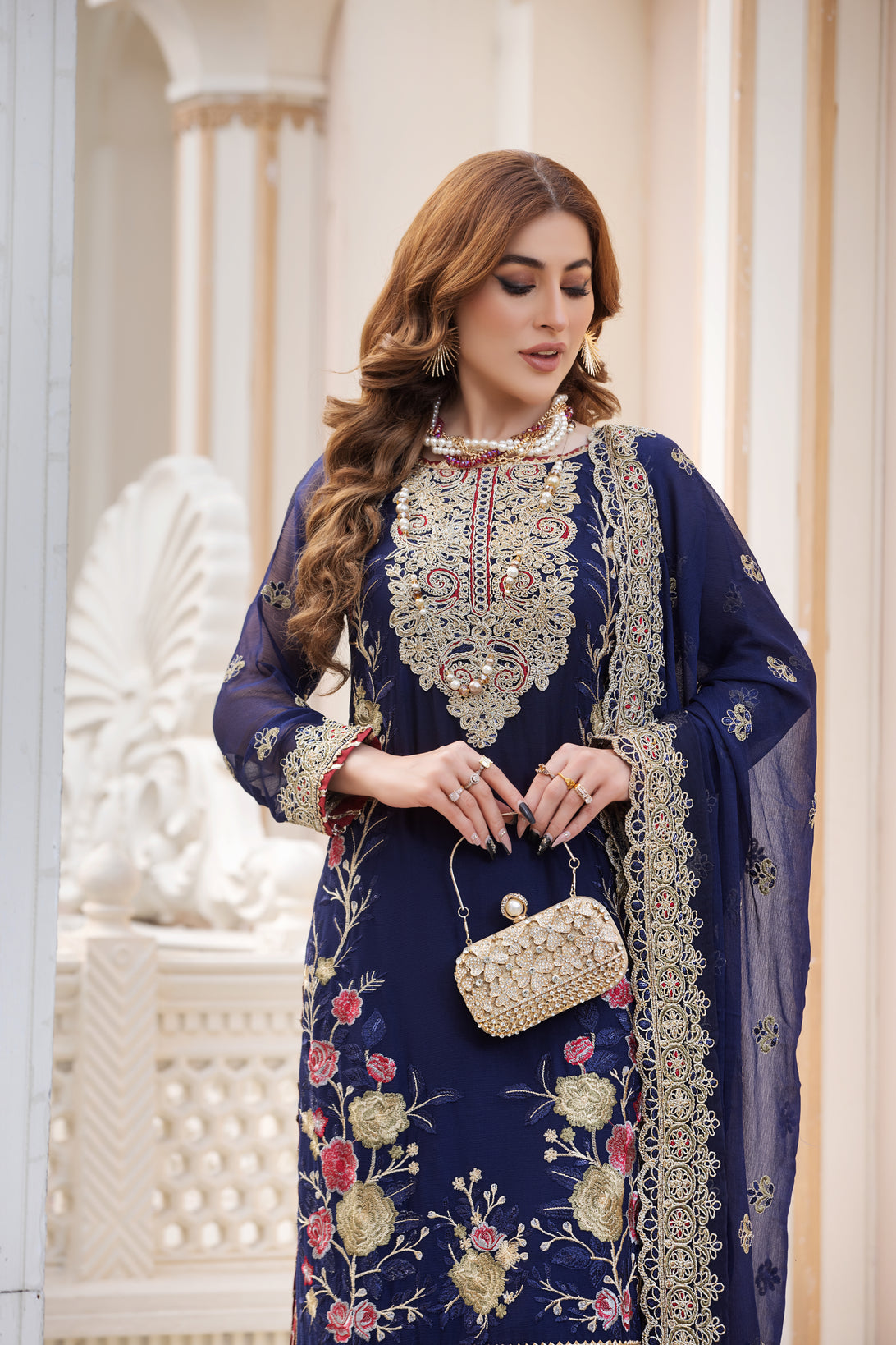 Chiffon Embroidered Formal Dress by Aleezay 20