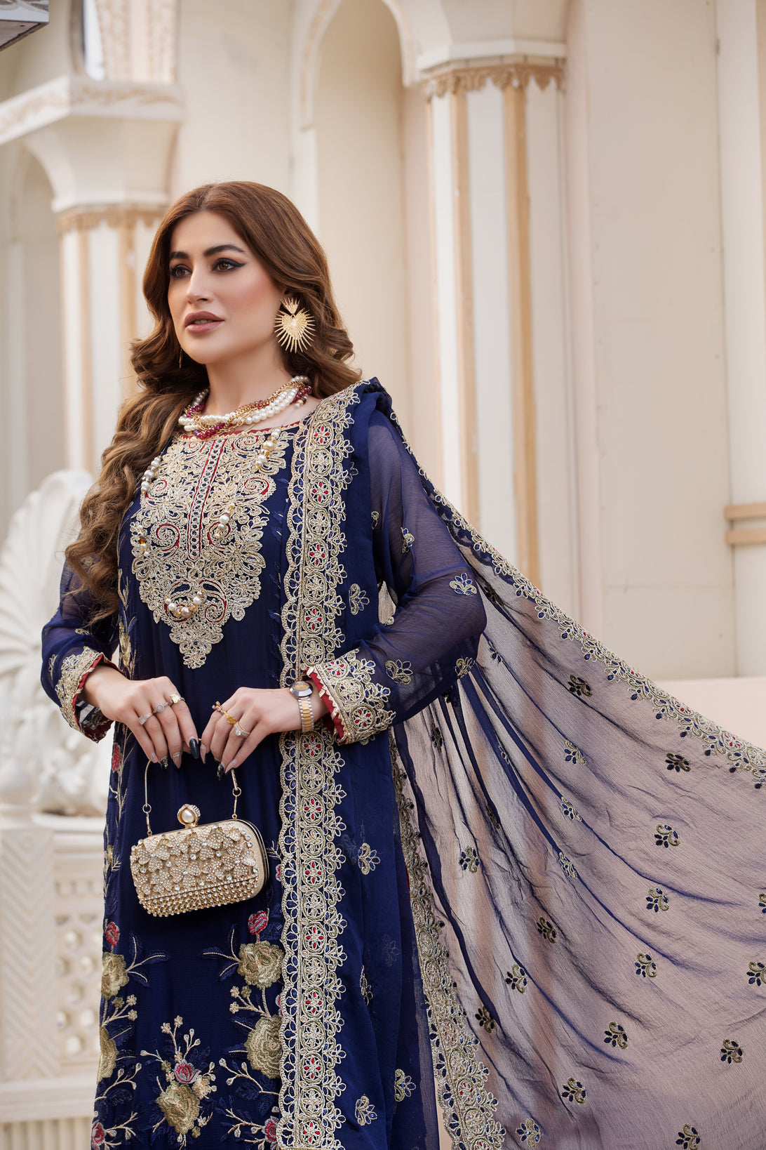 Chiffon Embroidered Formal Dress by Aleezay 20