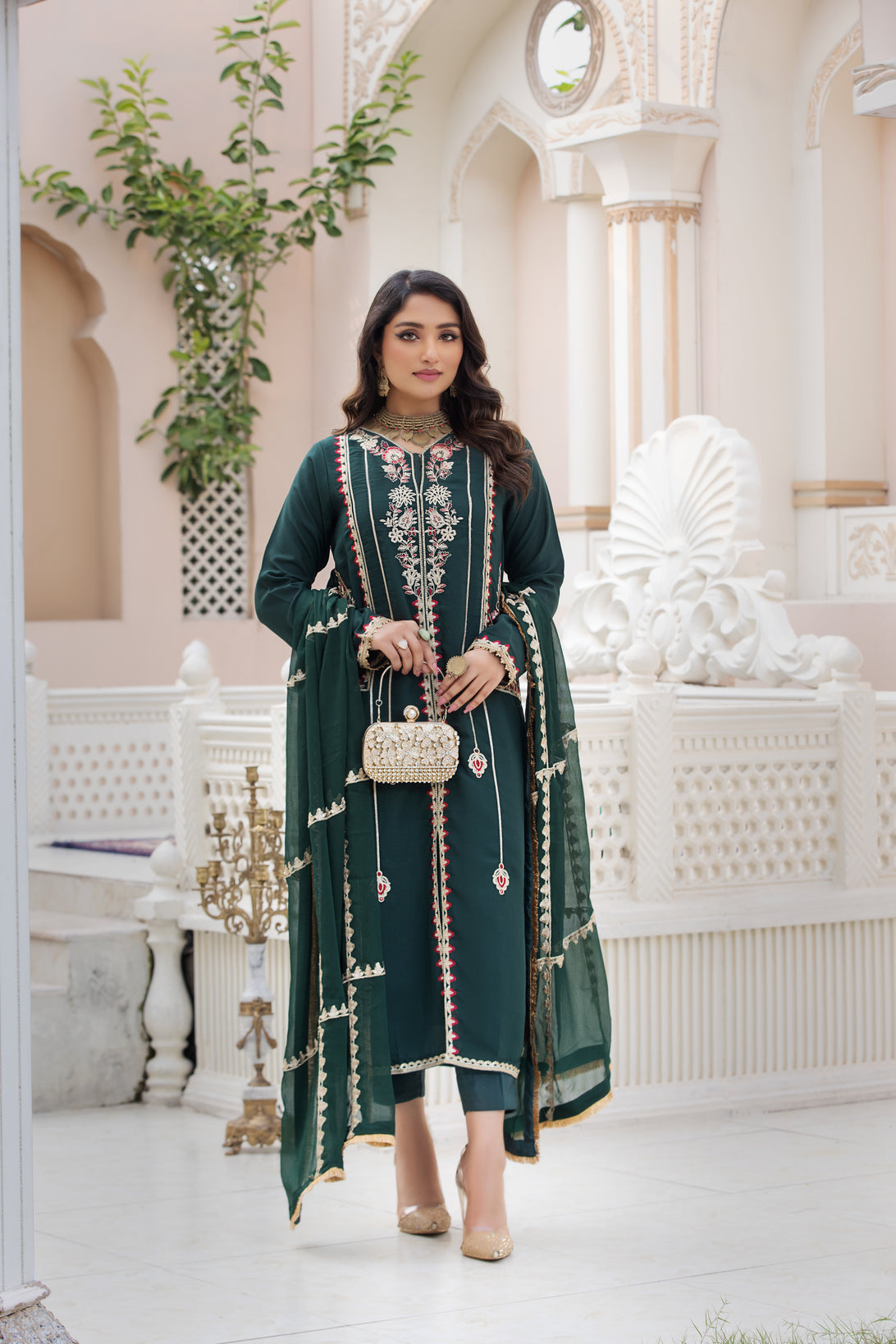 Chiffon Embroidered Formal Dress by Aleezay AZA22