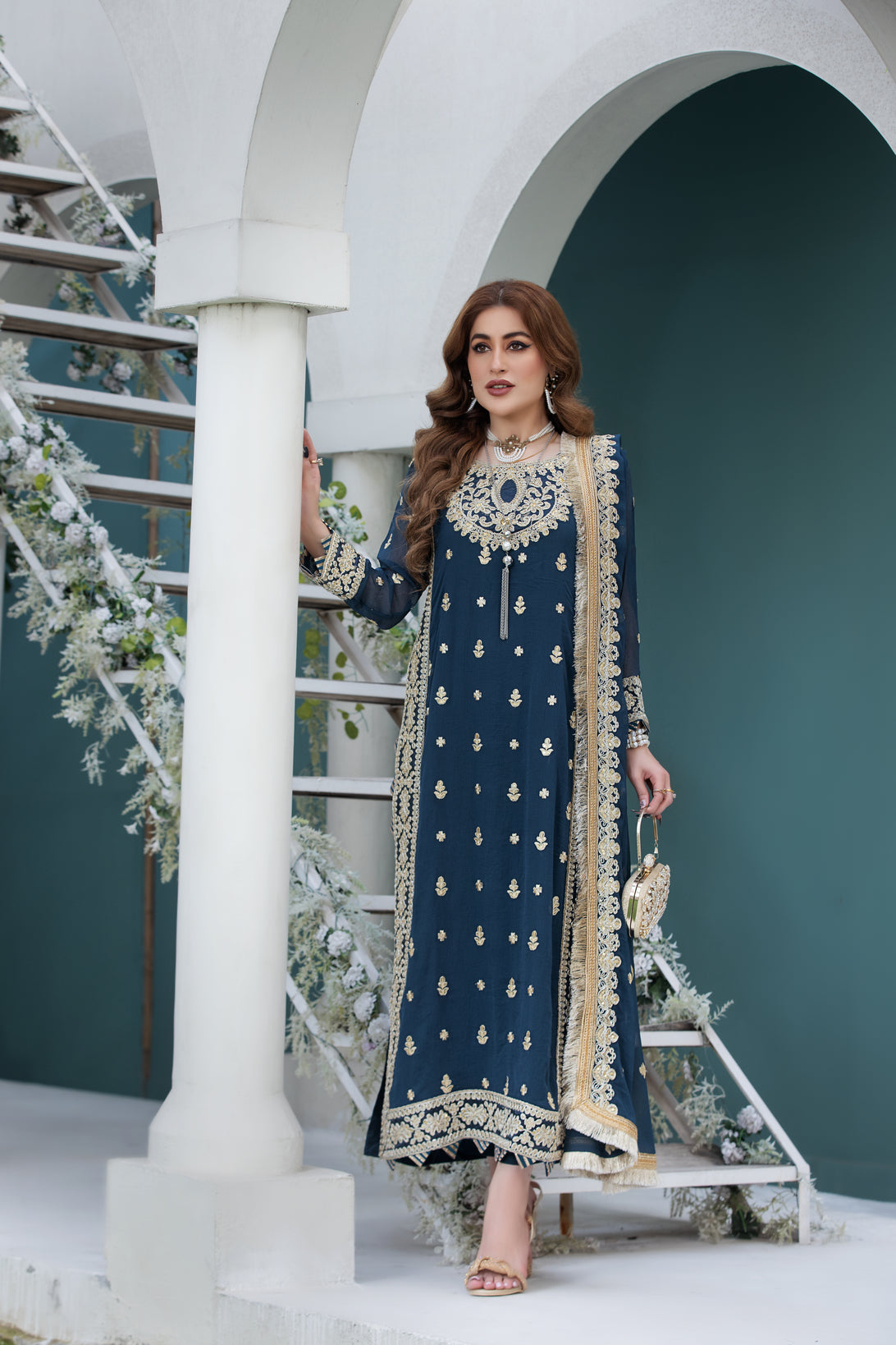 Chiffon Embroidered Ready to Wear Formal Dress Aleezay AZA25