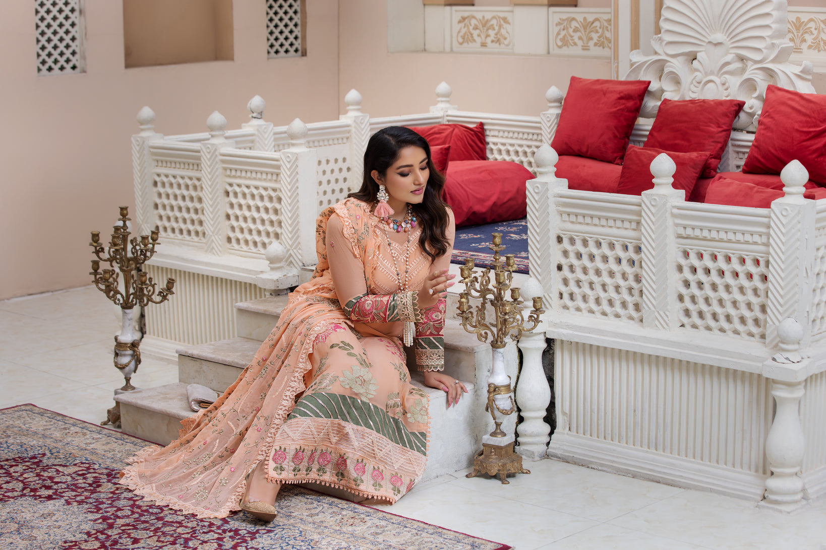 Chiffon Embroidered Formal Dress by Aleezay AZA15