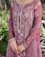 Arooj 3pc Embroidered Chiffon Suit with Net Dupatta & Printed Lehenga – Ready to Wear