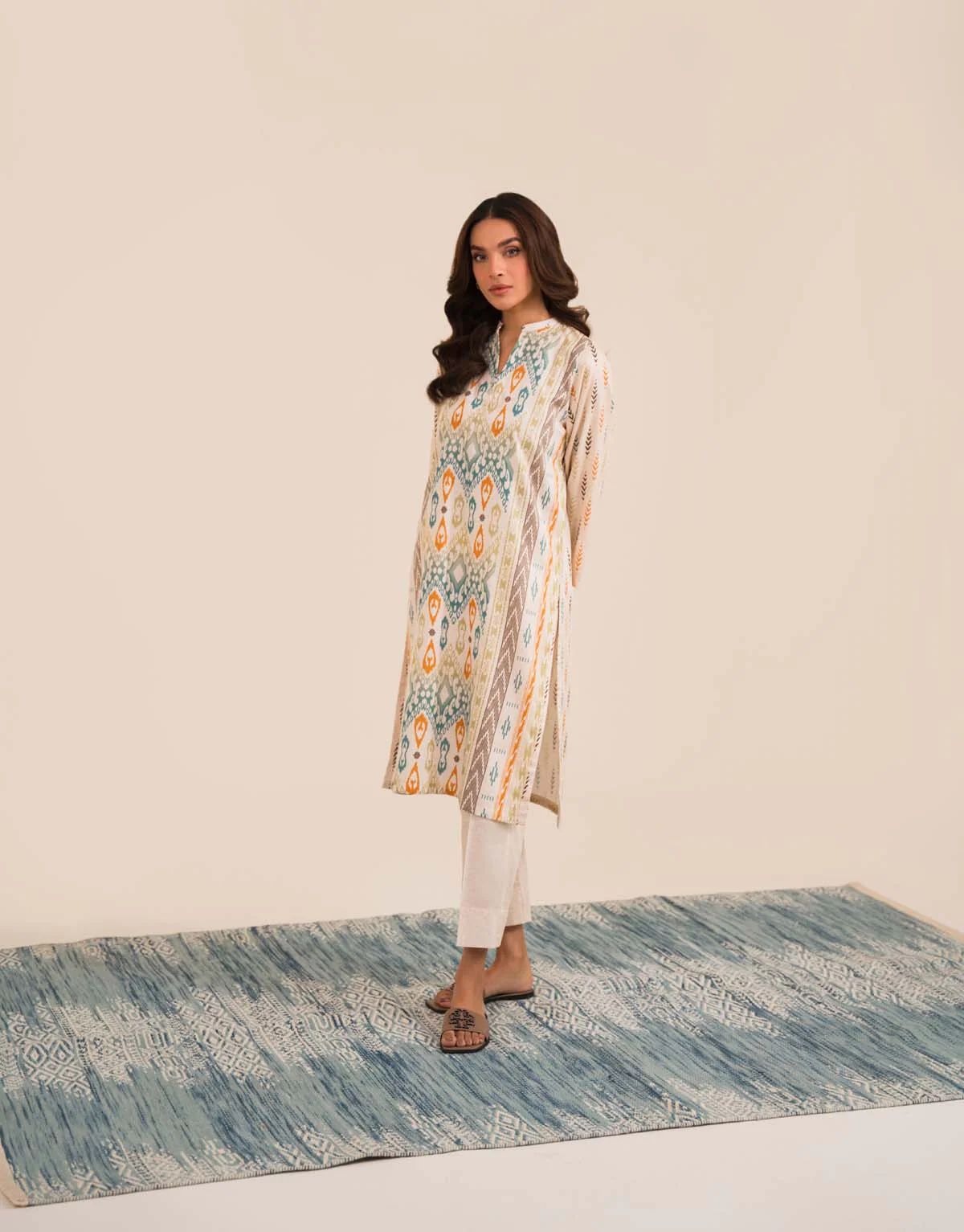 Aztec Cotton Satin Dress by Sahar