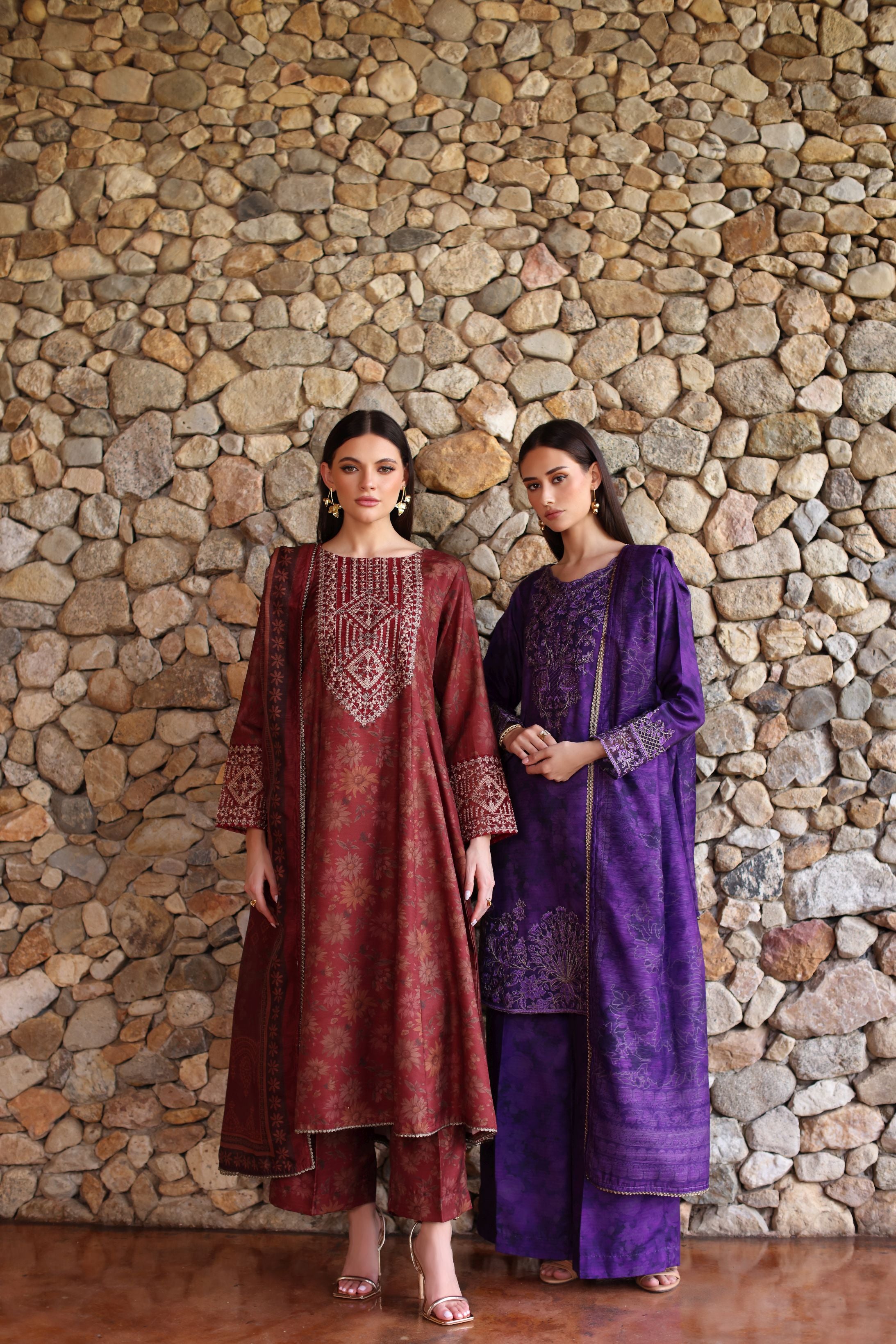 Serene by Mohagni Royal Purple Khaddar 3Pc Winter Suit SBM6