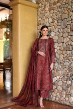 Serene by Mohagni Rust Maroon Khaddar 3Pc Winter Suit SBM7