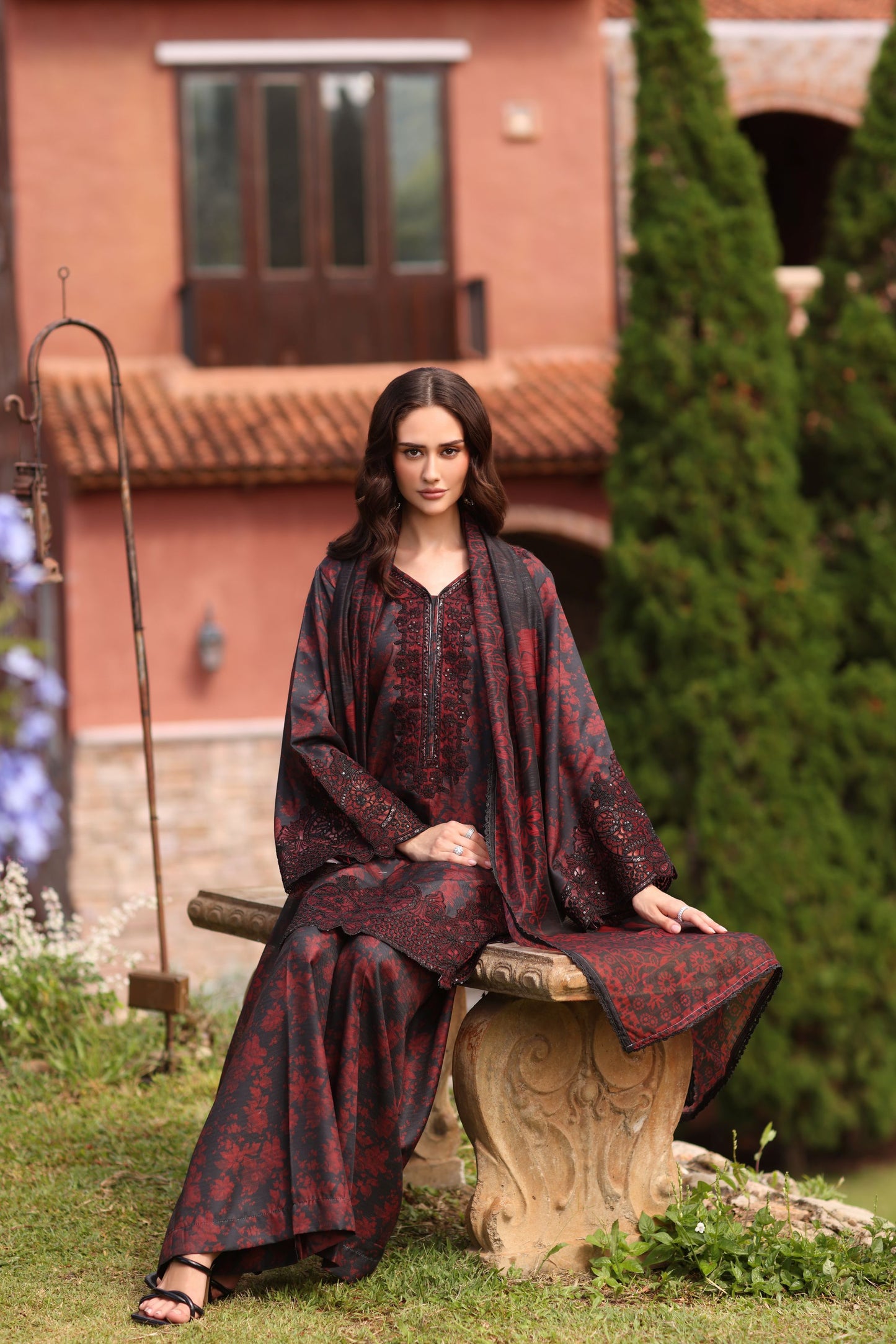 Serene by Mohagni Black Khaddar 3Pc Winter Suit SBM9