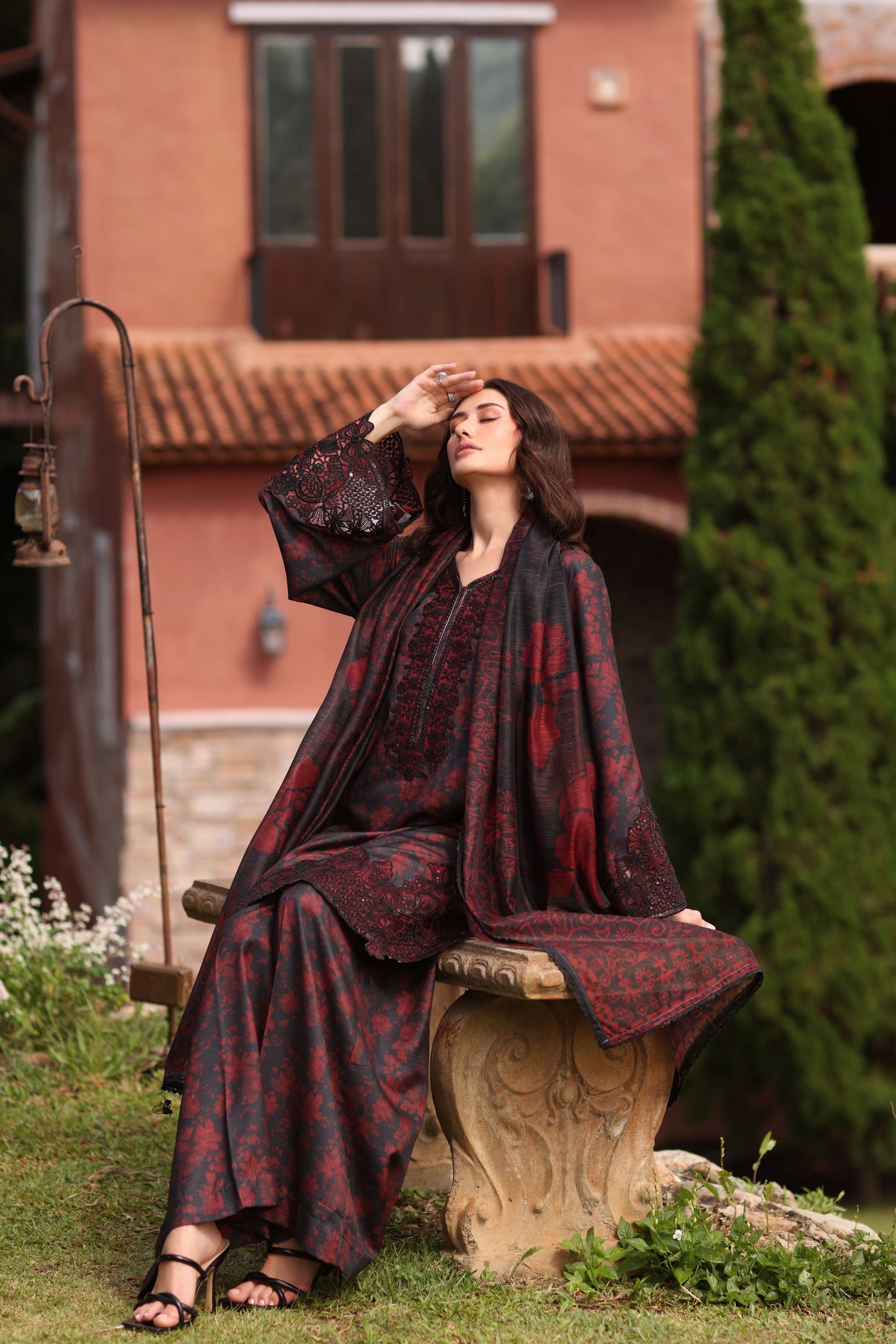 Serene by Mohagni Black Khaddar 3Pc Winter Suit SBM9