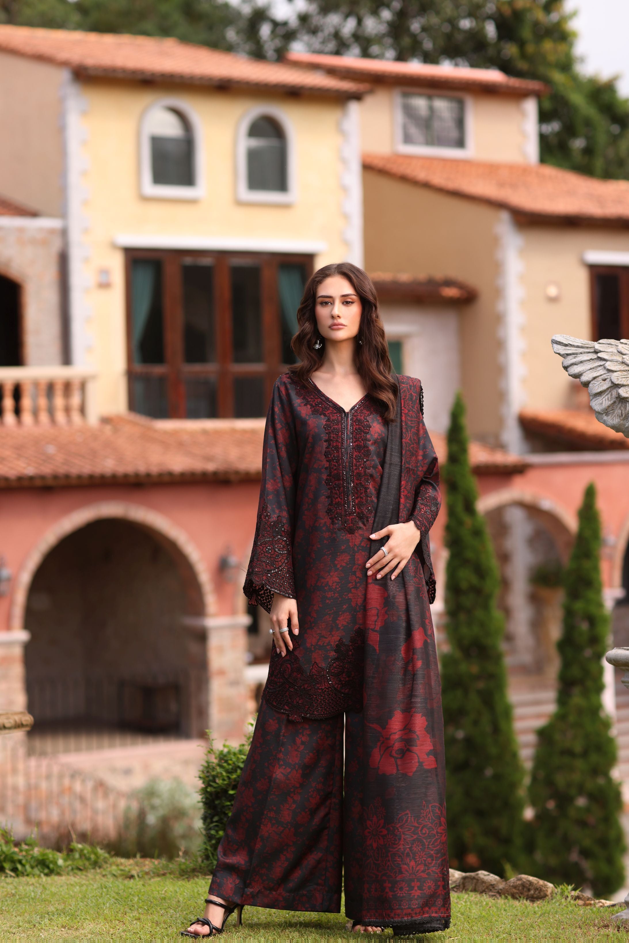 Serene by Mohagni Black Khaddar 3Pc Winter Suit SBM9