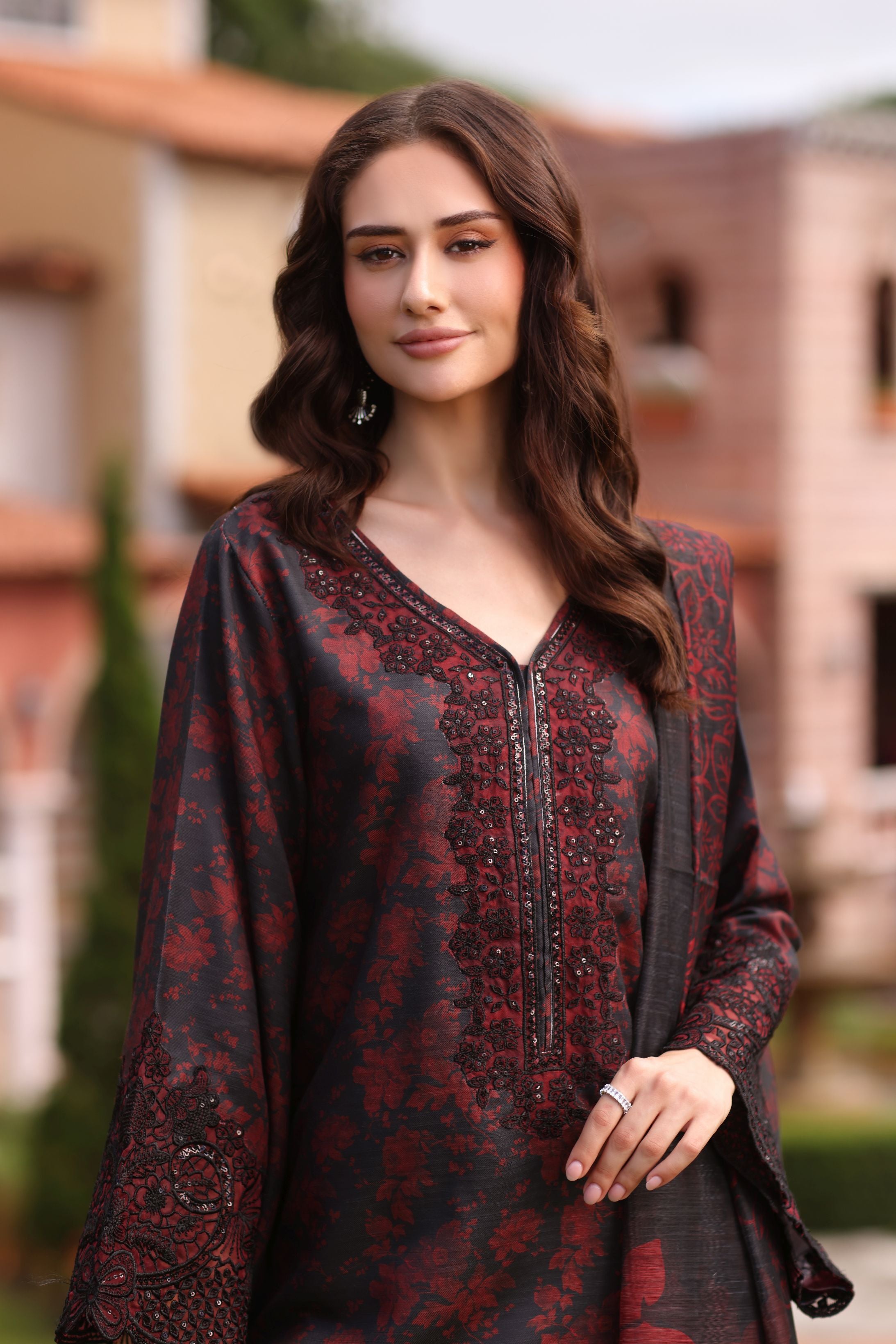 Serene by Mohagni Black Khaddar 3Pc Winter Suit SBM9