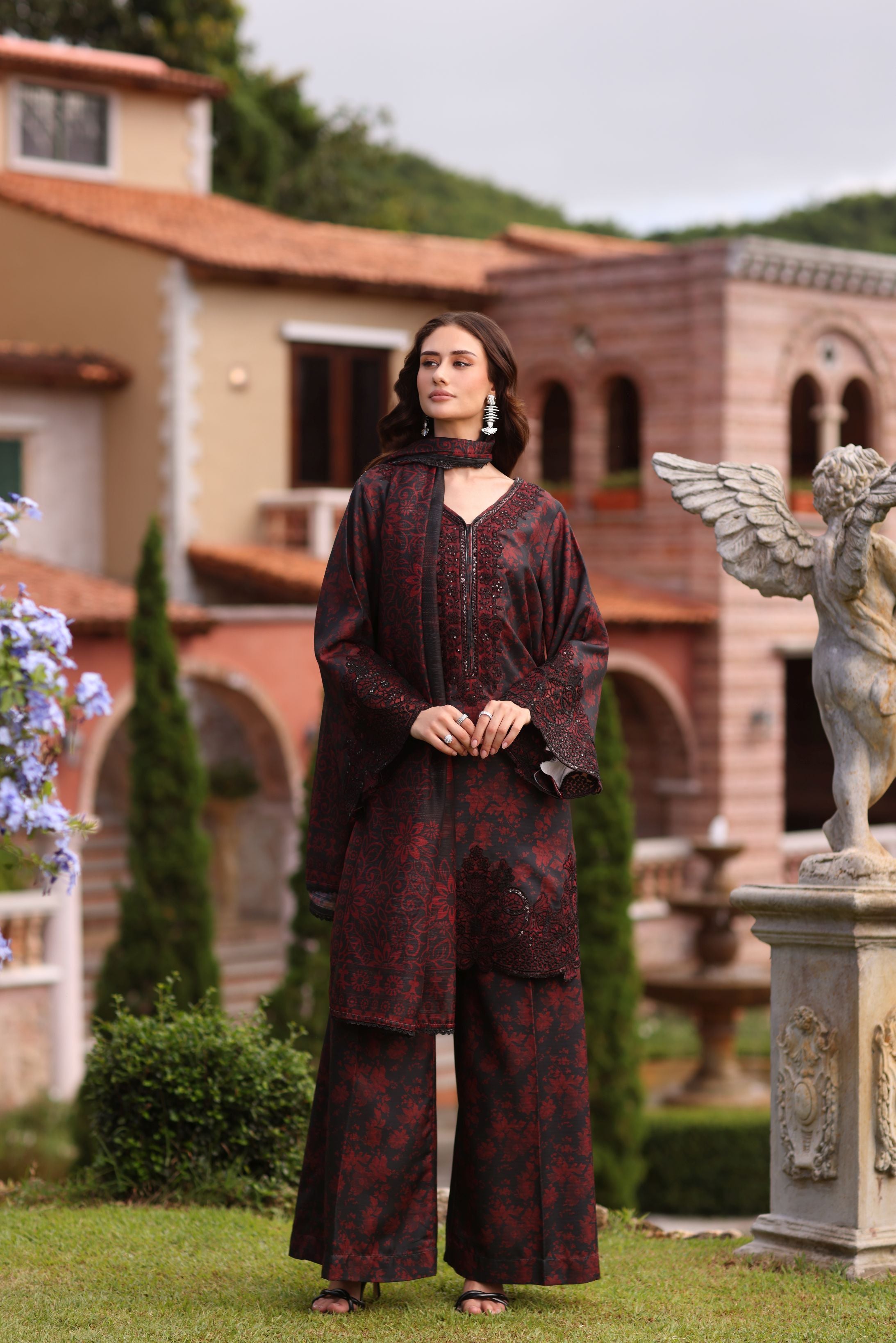 Serene by Mohagni Black Khaddar 3Pc Winter Suit SBM9