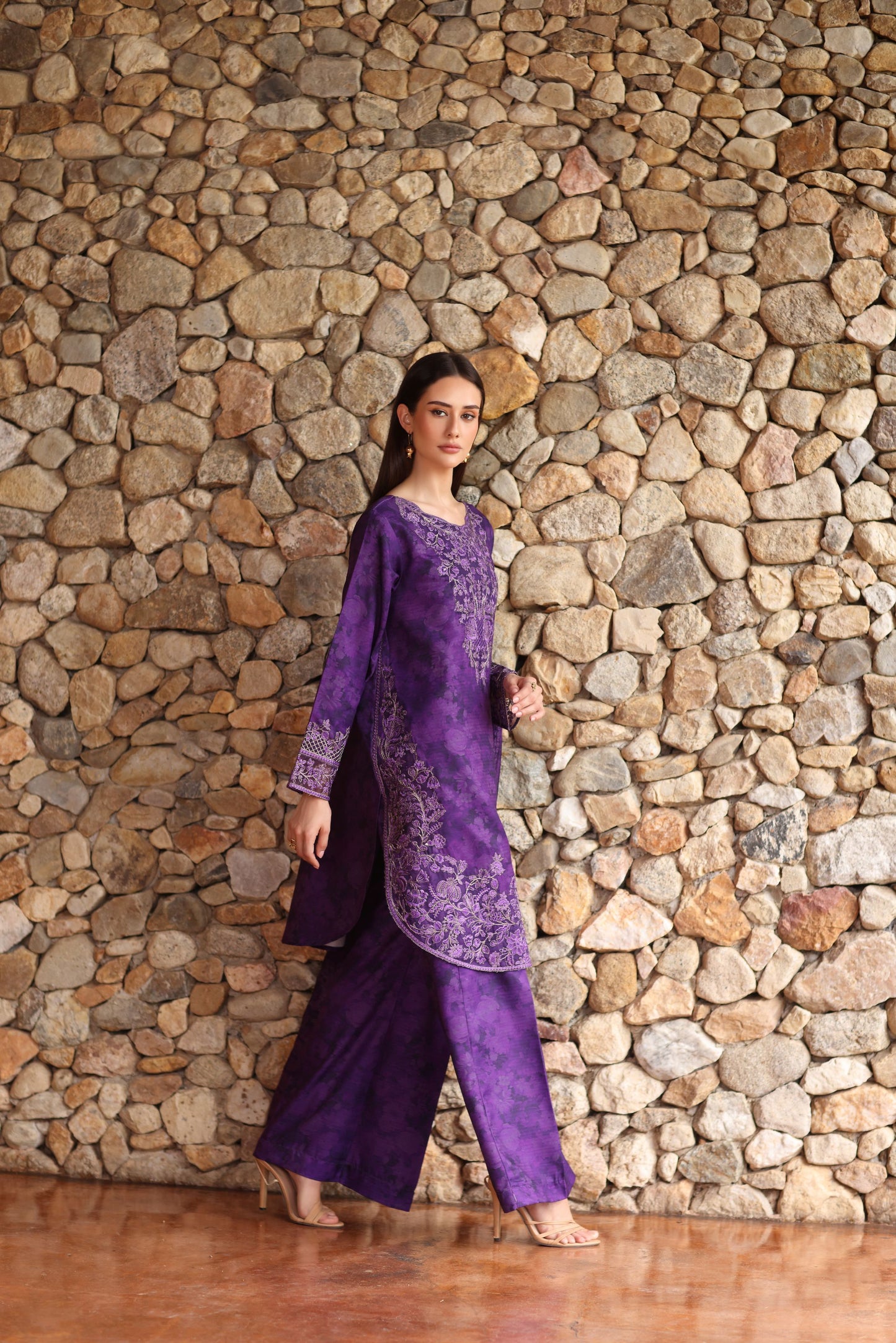 Serene by Mohagni Royal Purple Khaddar 3Pc Winter Suit SBM6