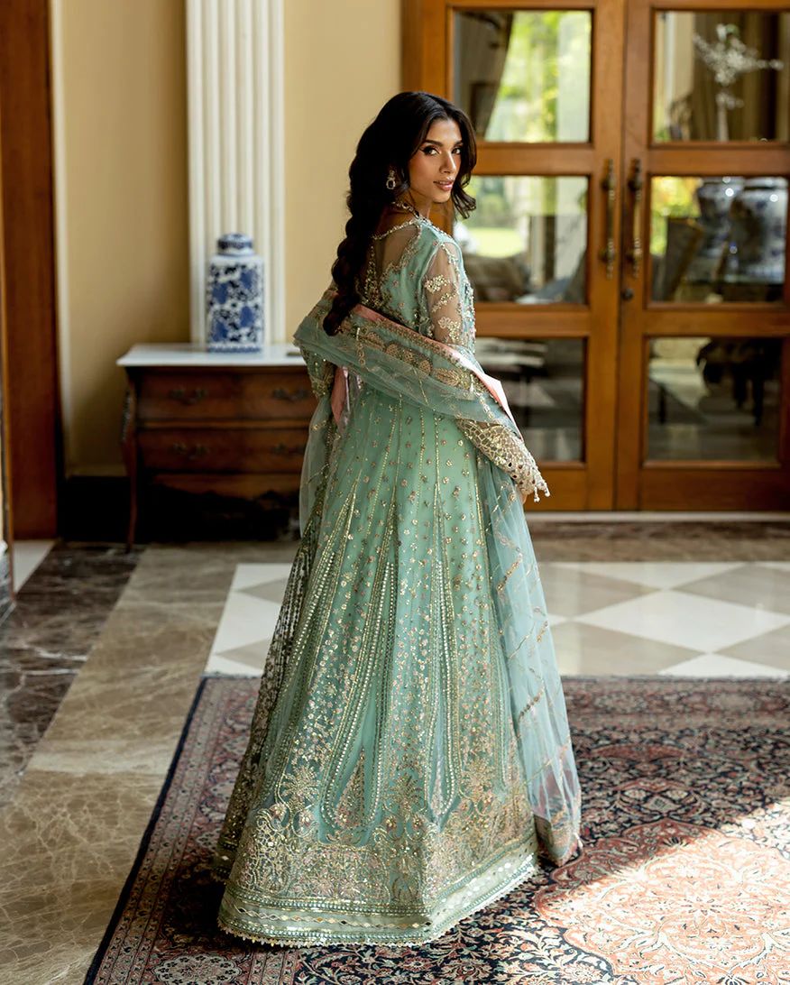 Mushq 3pc Mint Green Formal Lehenga Dress – Bindu
