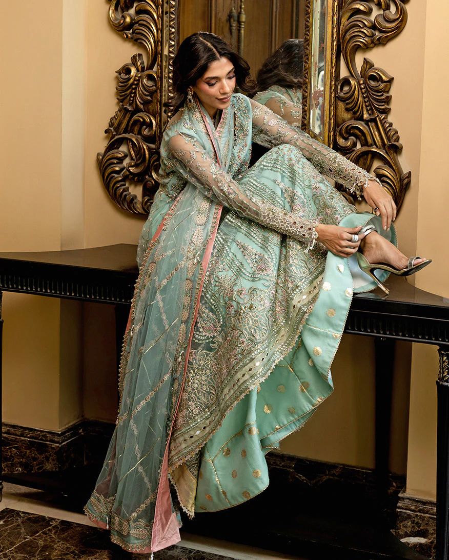 Mushq 3pc Mint Green Formal Lehenga Dress – Bindu