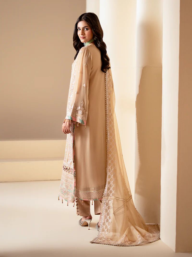 Sakeena Noire Embroidered Chiffon 3 Piece Suit – NSH1