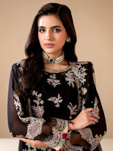 Sakeena Noire Embroidered Chiffon 3 Piece Suit – NSH3