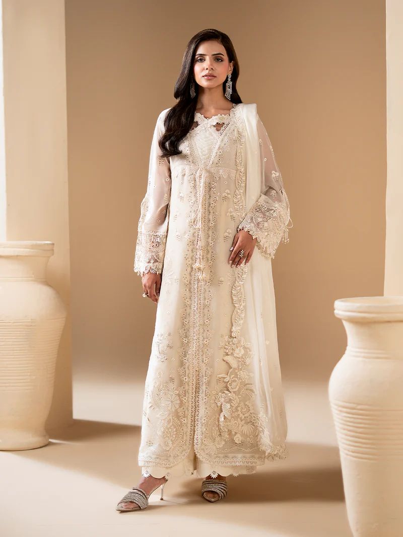 Sakeena Noire Embroidered Chiffon 3 Piece Suit – NSH5