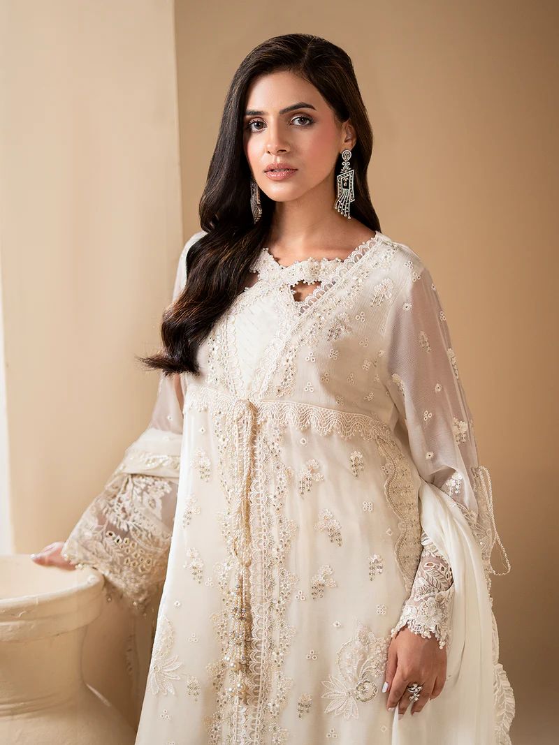 Sakeena Noire Embroidered Chiffon 3 Piece Suit – NSH5