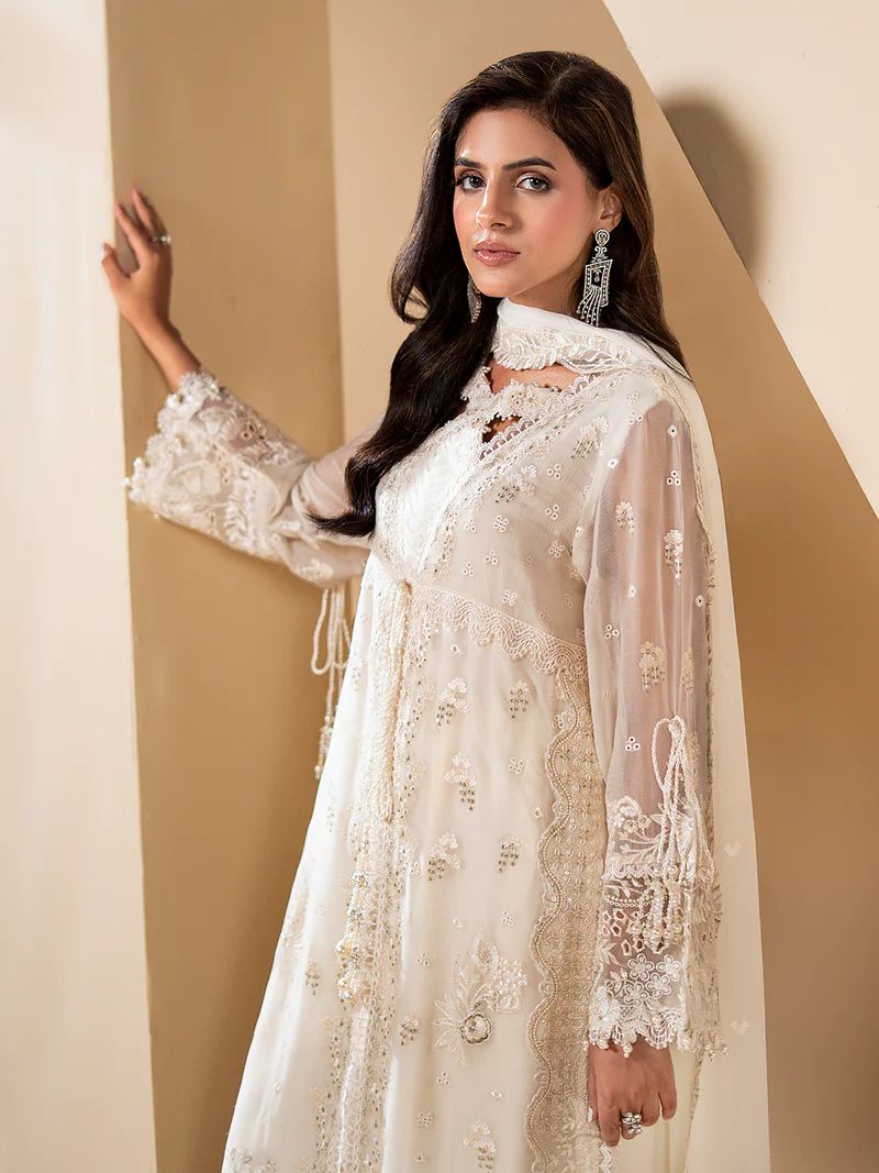 Sakeena Noire Embroidered Chiffon 3 Piece Suit – NSH5