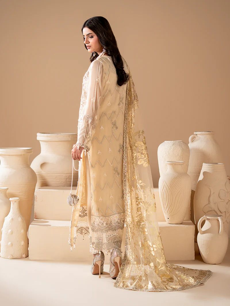 Sakeena Noire Embroidered Chiffon 3 Piece Suit – NSH8
