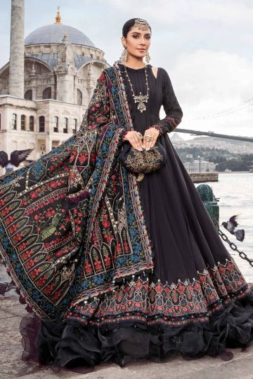 Maria B Winter Linen Collection Black DL-1101