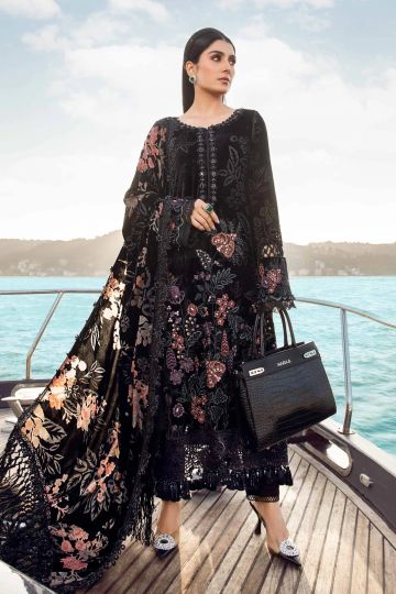 Maria B Winter Linen Collection Black DL-1102