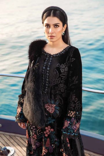 Maria B Winter Linen Collection Black DL-1102