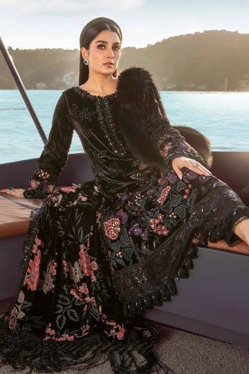 Maria B Winter Linen Collection Black DL-1102