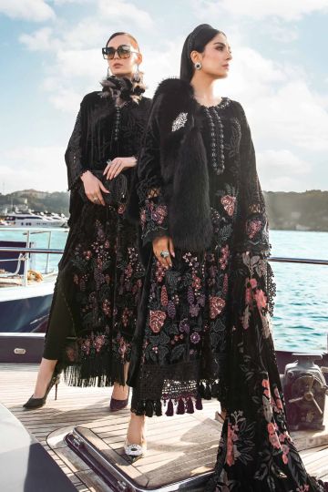 Maria B Winter Linen Collection Black DL-1102