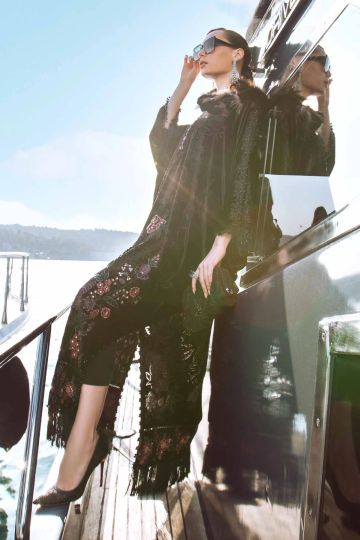 Maria B Winter Linen Collection Black DL-1102