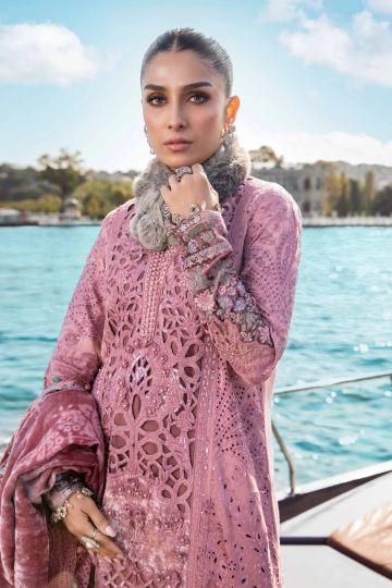 Maria B Winter Linen Collection Ash Pink DL-1106
