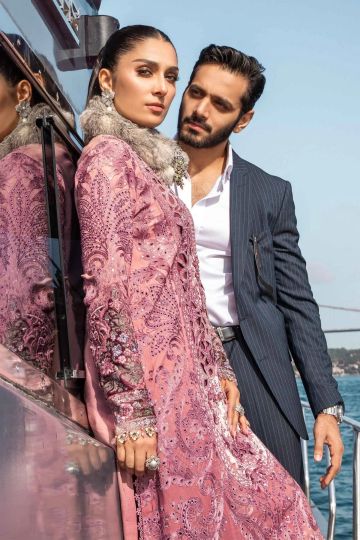 Maria B Winter Linen Collection Ash Pink DL-1106