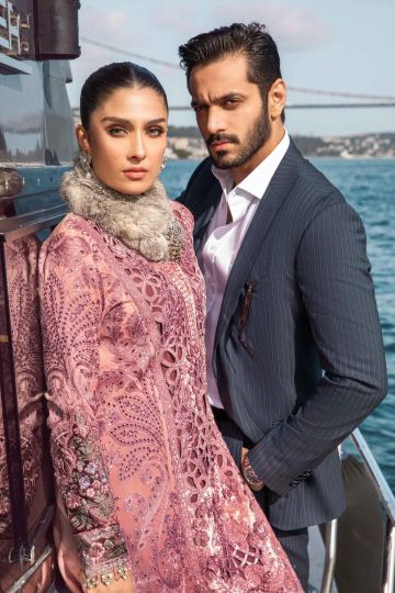Maria B Winter Linen Collection Ash Pink DL-1106