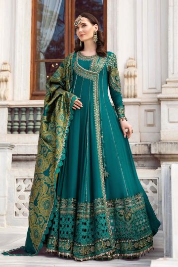 Maria B Winter Linen Collection Emerald Green DL-1107
