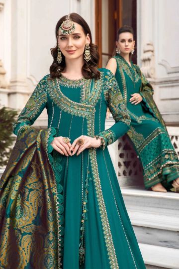 Maria B Winter Linen Collection Emerald Green DL-1107