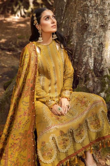 Maria B Winter Linen Collection Mustard DL-1110