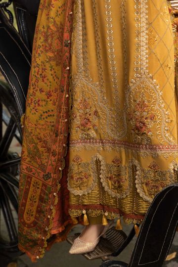 Maria B Winter Linen Collection Mustard DL-1110
