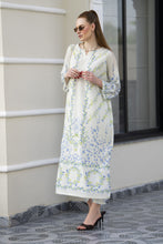 Sakeena Sheen Ivory Blue Floral Printed Poly Raw Silk 2pc Kaftan – SHH5