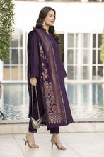 Purple Dhanak Long Dress with Multani Winter Shawl by Gul Warun GSR5