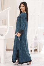 Miski FrostFit – Teal & Black Embroidered Dhanak 2pc Long Dress FFM8