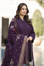 Purple Dhanak Long Dress with Multani Winter Shawl by Gul Warun GSR5