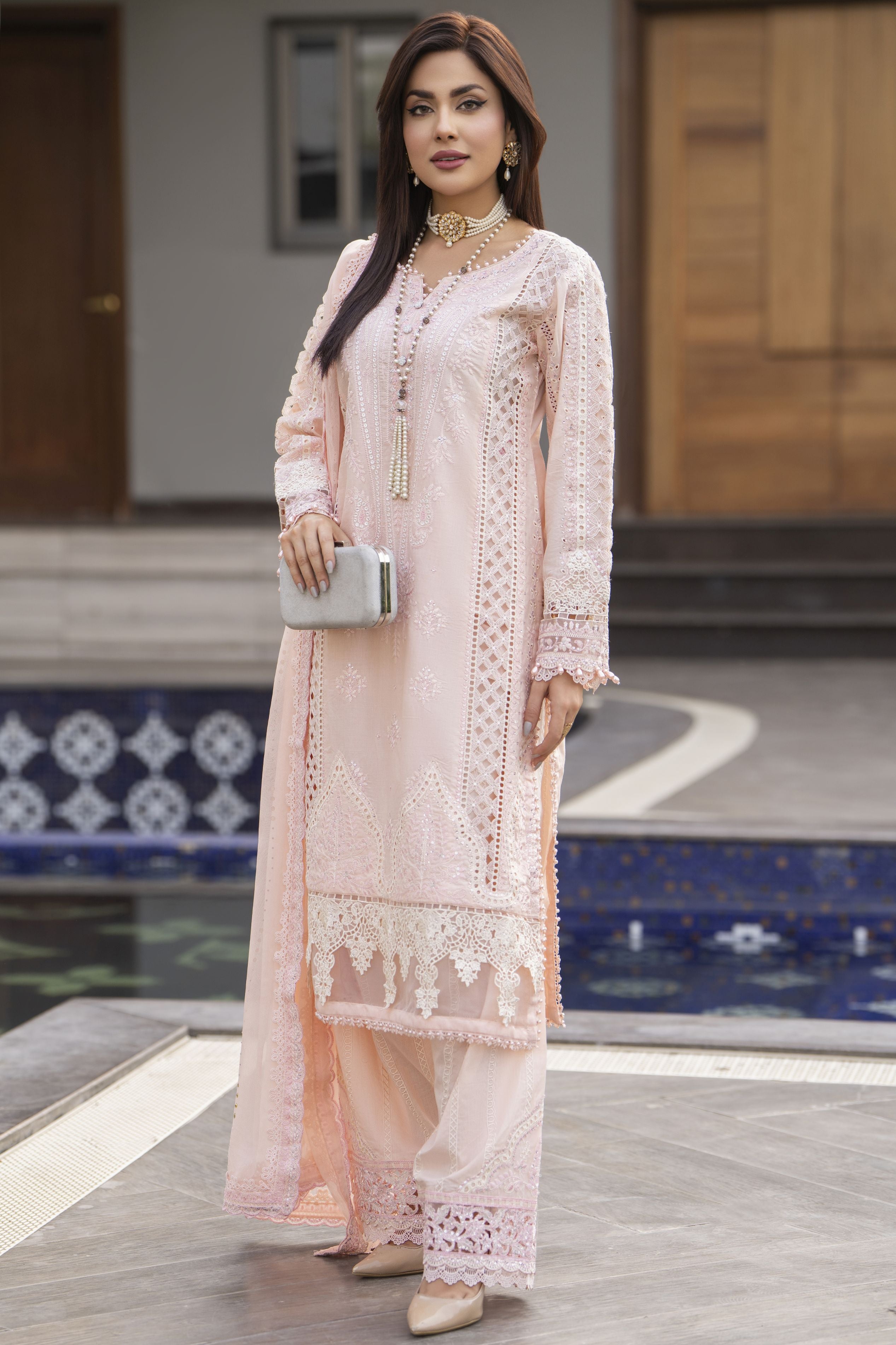 Raabtaa – A Silver Affair | Blush Pink Farshi Shalwar Womenswear SRS02