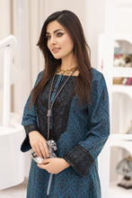 Miski FrostFit – Teal & Black Embroidered Dhanak 2pc Long Dress FFM8