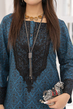 Miski FrostFit – Teal & Black Embroidered Dhanak 2pc Long Dress FFM8