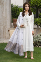 Aleezay 3pc White Linen Suit with Jacquard Dupatta – JAL7