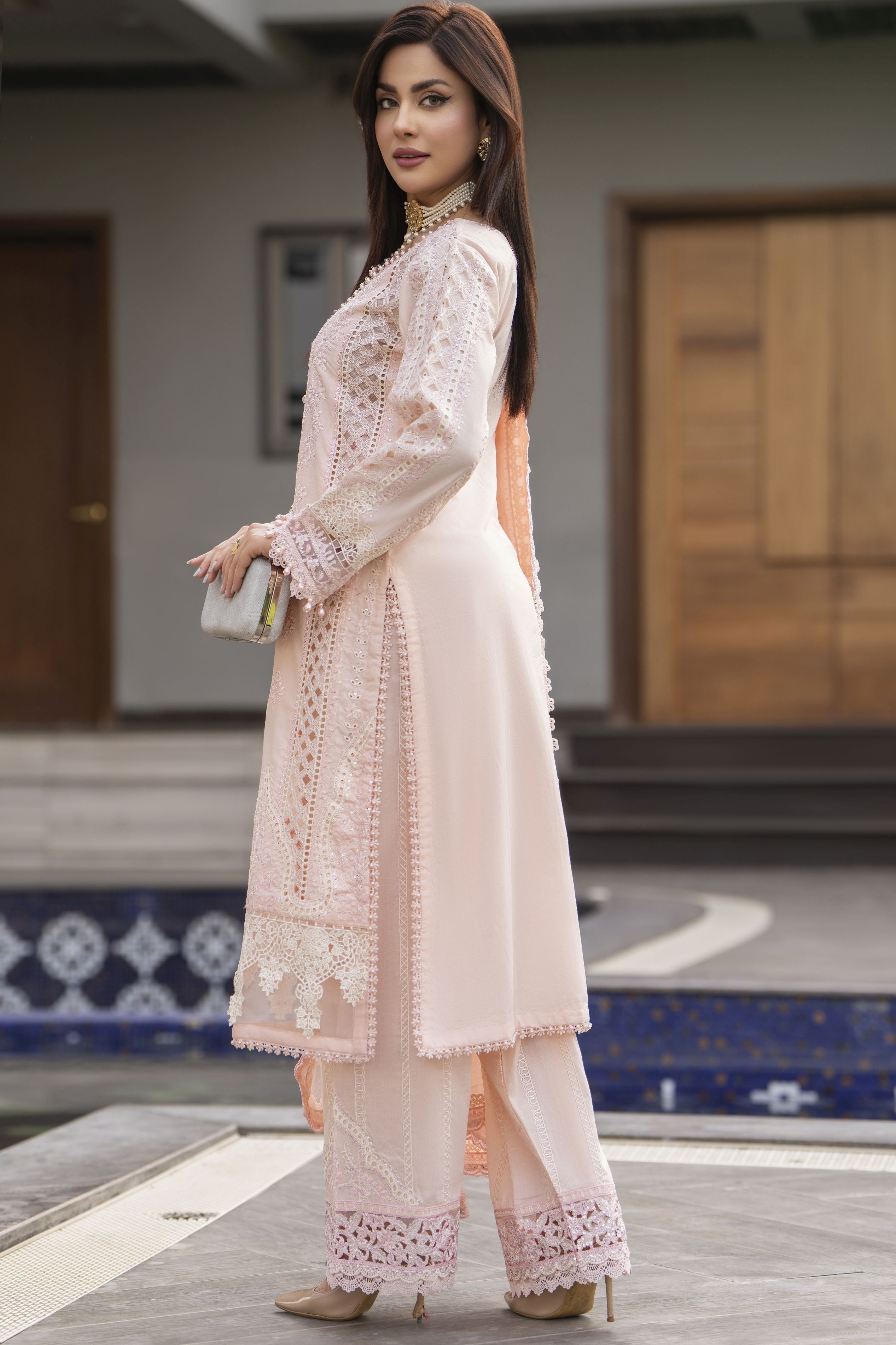 Raabtaa – A Silver Affair | Blush Pink Farshi Shalwar Womenswear SRS02