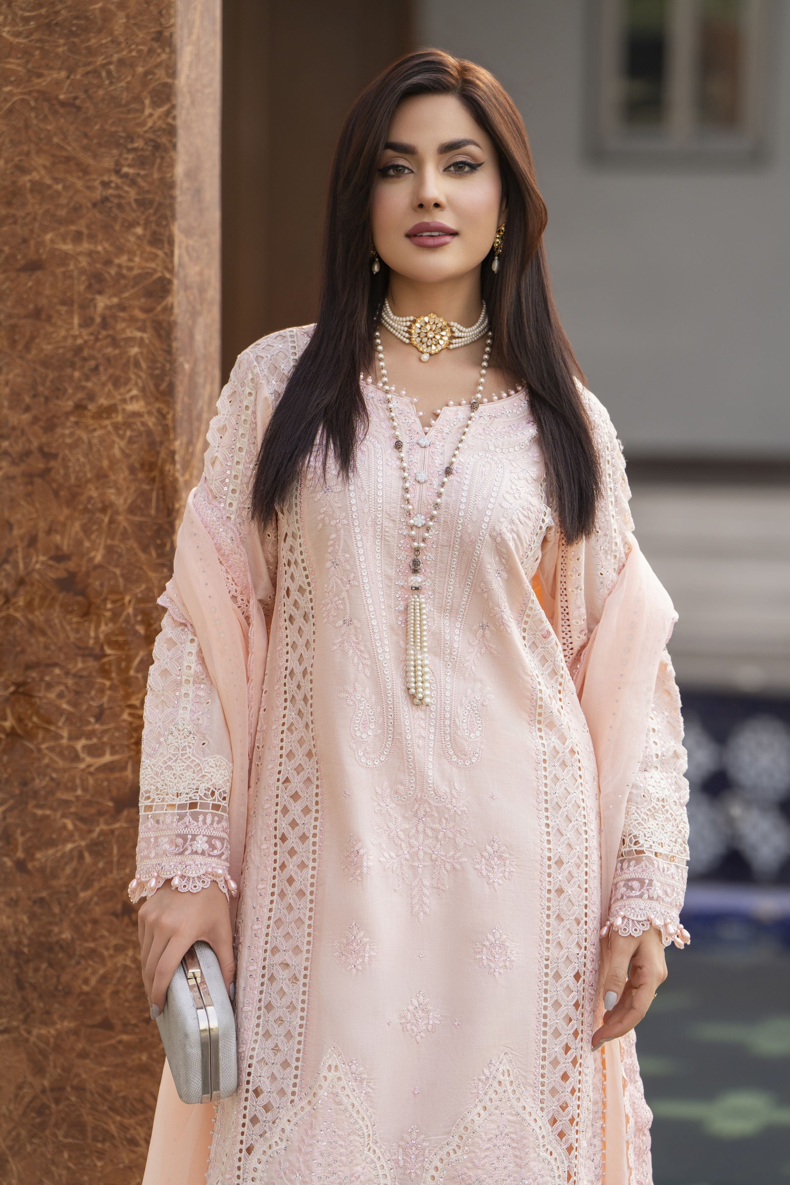 Raabtaa – A Silver Affair | Blush Pink Farshi Shalwar Womenswear SRS02