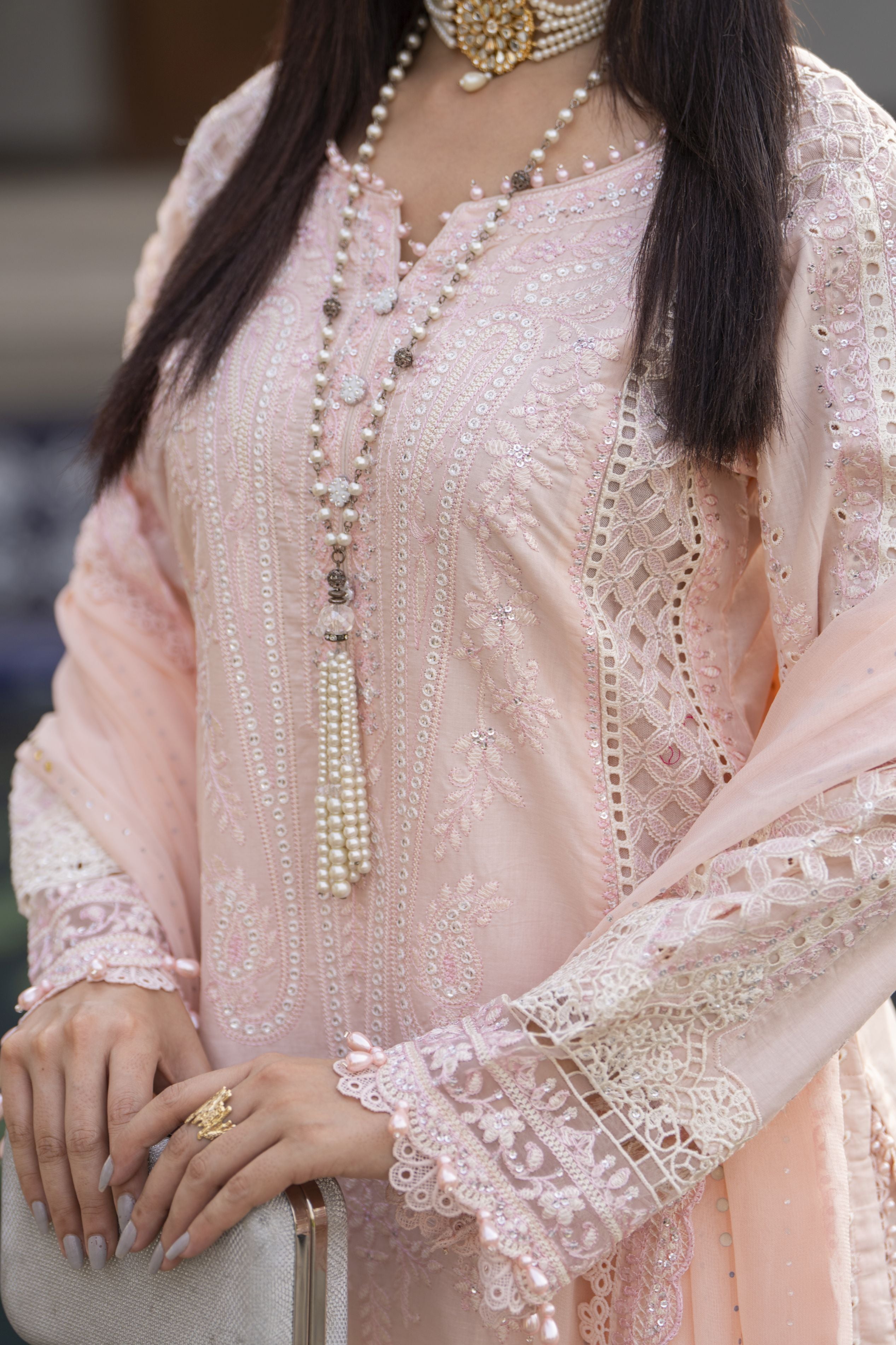 Raabtaa – A Silver Affair | Blush Pink Farshi Shalwar Womenswear SRS02