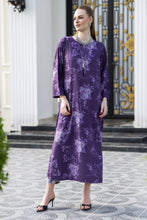Sakeena Sheen Purple Floral Printed Poly Raw Silk 2pc Kaftan – SHH3