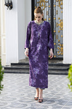 Sakeena Sheen Purple Floral Printed Poly Raw Silk 2pc Kaftan – SHH3