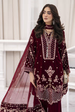 Makhmal by Gul Warun Maroon 3pc Velvet Embroidered Suit MBG10